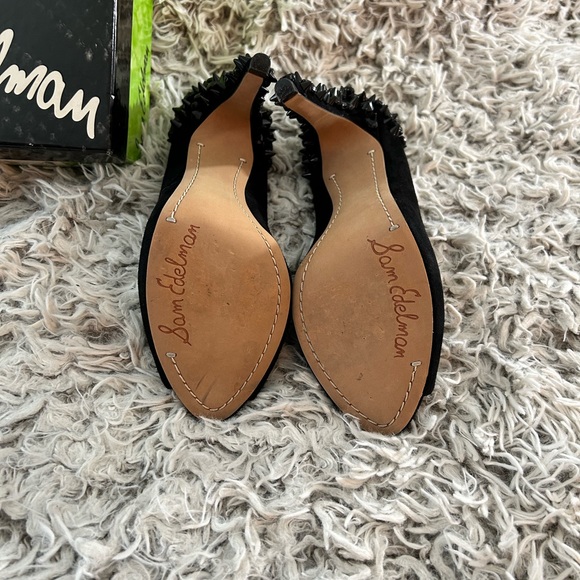 Black suede spiked studded Sam Edelman heels, Size 9 - Picture 14 of 16